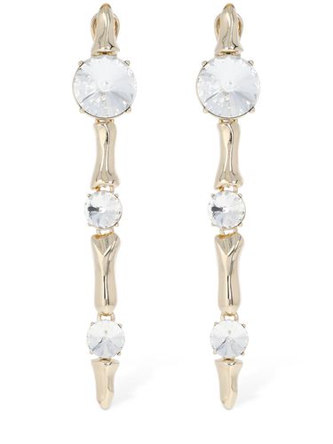 Bone Long Drop Clip-on Earrings - AREA - Modalova