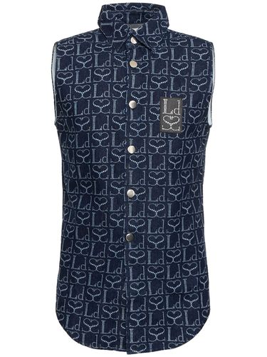 Monogram Sleeveless Cotton Denim Shirt - LUDOVIC DE SAINT SERNIN - Modalova