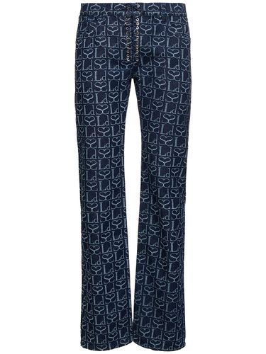 Jeans Dritti In Denim Di Cotone Monogram - LUDOVIC DE SAINT SERNIN - Modalova