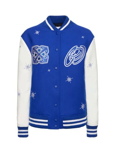 Bling Stars Wool Blend Varsity Jacket - OFF-WHITE - Modalova