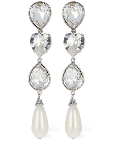 Earrings W/ Faux Pearl Pendants - ALESSANDRA RICH - Modalova