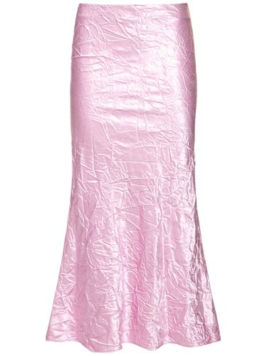 Wrinkled Satin Flared Midi Skirt - THE ATTICO - Modalova