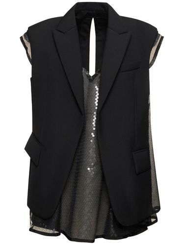 Gilet In Neoprene / Vestito Con Paillettes - SACAI - Modalova