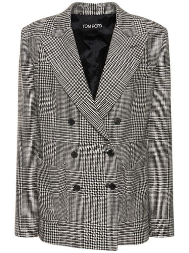 Prince Of Wales Wool Jacket - TOM FORD - Modalova