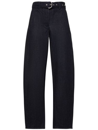 Belted Raw Denim Wide Leg Jeans - JIL SANDER - Modalova