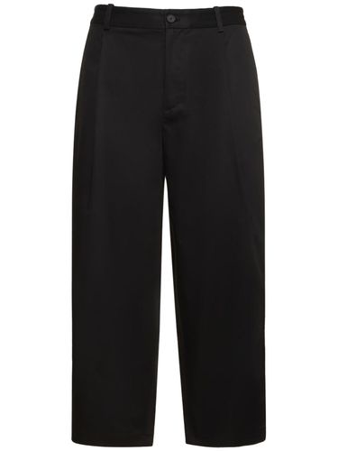 Cropped Pleated Cotton Chino Pants - MAISON KITSUNÉ - Modalova