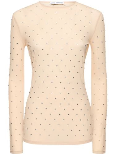 Embellished Jersey L/s Turtleneck Top - RABANNE - Modalova