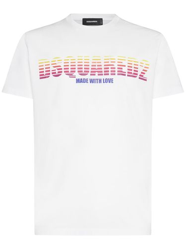 Logo Printed Cotton Jersey T-shirt - DSQUARED2 - Modalova