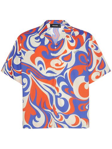 Printed Cotton Poplin Shirt - DSQUARED2 - Modalova