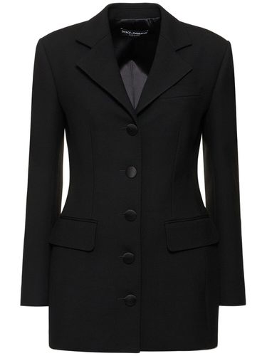 Padded Wool Cady Single Breast Jacket - DOLCE & GABBANA - Modalova