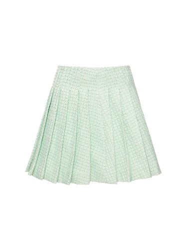 Pleated Bouclé Mini Skirt - SELF-PORTRAIT - Modalova