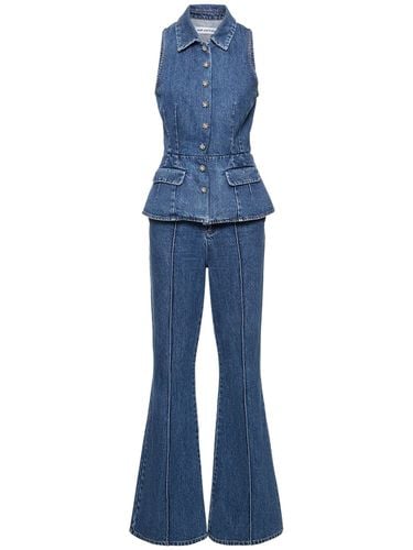 Cotton Denim Jumpsuit - SELF-PORTRAIT - Modalova