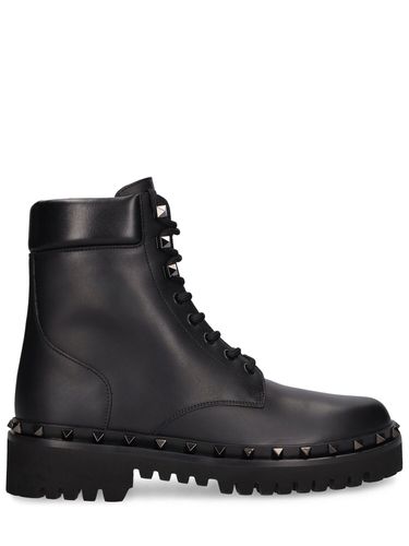 Botas Combat De Piel 50mm - VALENTINO GARAVANI - Modalova