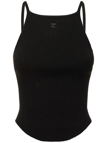 Holistic Ribbed Viscose Knit Tank Top - COURREGES - Modalova