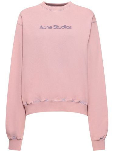 Faded Logo Print Jersey Sweatshirt - ACNE STUDIOS - Modalova