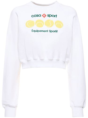 Casa Sport Cropped Jersey Sweatshirt - CASABLANCA - Modalova