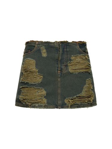 Distressed Denim Mini Skirt - ACNE STUDIOS - Modalova