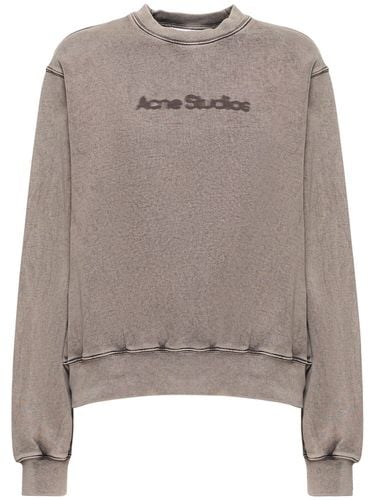 Faded Logo Print Jersey Sweatshirt - ACNE STUDIOS - Modalova