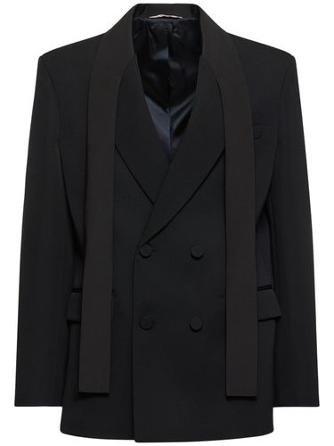 Wool Blazer W/scarf Panels - VALENTINO - Modalova