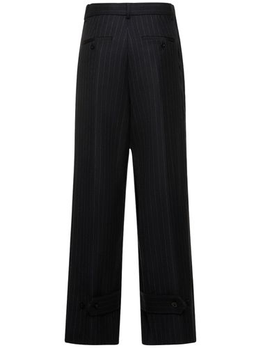 Pinstriped Serge Cuffed Straight Pants - SACAI - Modalova