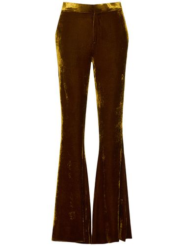 Velvet Mid Rise Flared Pants - PETAR PETROV - Modalova