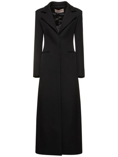 Bonded Wool Blend Long Coat - VALENTINO - Modalova