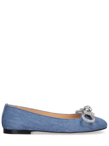 Mm Double Bow Denim Flats - MACH & MACH - Modalova