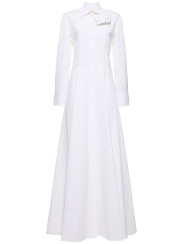 Poplin Shirt Gown W/rose Pin - VALENTINO - Modalova