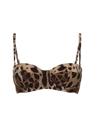 Lycra Printed Bralette Bikini Top - DOLCE & GABBANA - Modalova