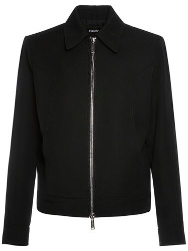 Wool Blend Zipped Jacket - DSQUARED2 - Modalova