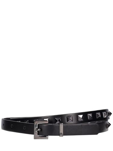 Mm Rockstud Leather Belt - VALENTINO GARAVANI - Modalova