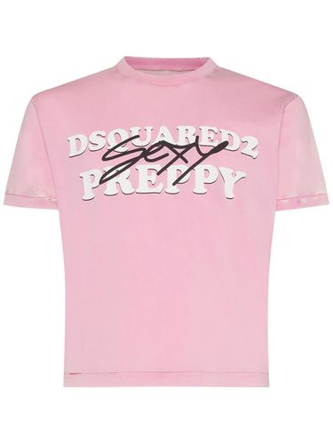 Preppy Printed Cotton T-shirt - DSQUARED2 - Modalova