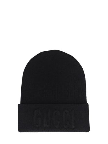 Embroidered Wool Knit Beanie - GUCCI - Modalova