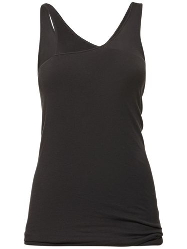 Double Ziggy Cotton Jersey Tank Top - RICK OWENS DRKSHDW - Modalova