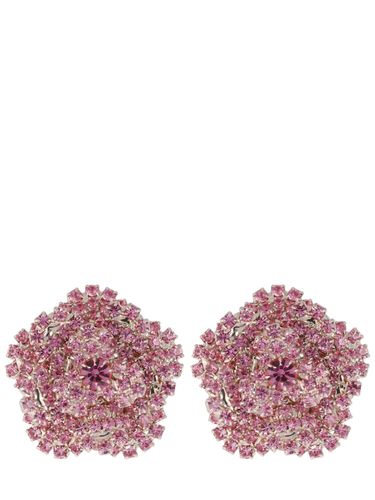 Pink Crystal Flower Earrings - MAGDA BUTRYM - Modalova