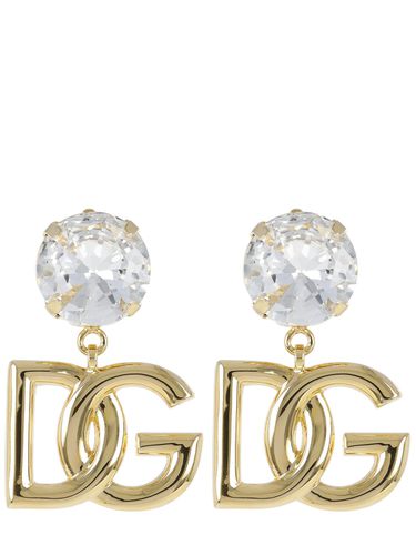 Crystal Logo Dg Clip-on Earrings - DOLCE & GABBANA - Modalova