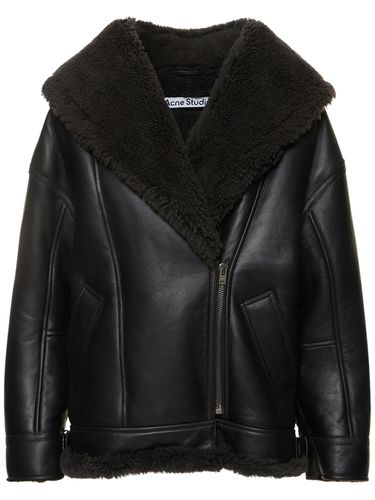 Leather Shearing Jacket W/shawl Collar - ACNE STUDIOS - Modalova