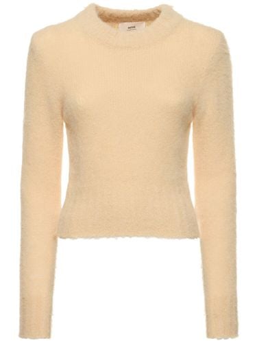 Brushed Alpaca Blend Crewneck Sweater - AMI PARIS - Modalova