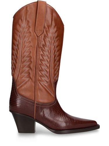 Mm Rosario Lizard Print Leather Boots - PARIS TEXAS - Modalova