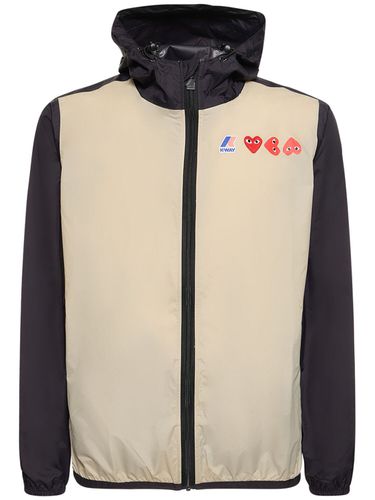 Logo Hooded Bicolor Full Zip Jacket - COMME DES GARÇONS PLAY - Modalova