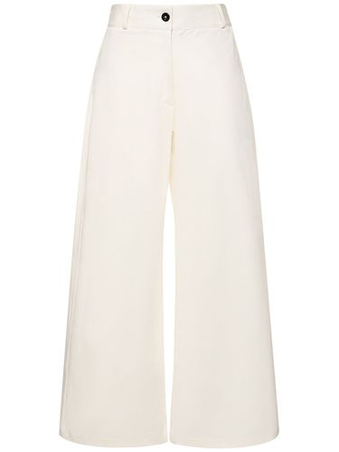 Cotton Gabardine Wide Leg Pants - JIL SANDER - Modalova