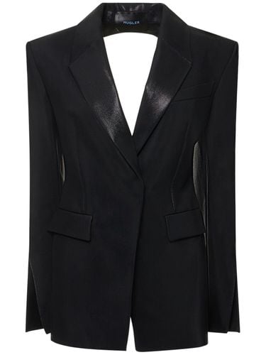 Shiny Twill Open Back Fitted Jacket - MUGLER - Modalova