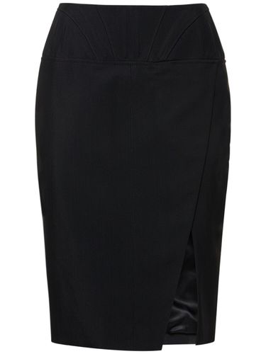 Falda Midi De Sarga De Viscosa - MUGLER - Modalova