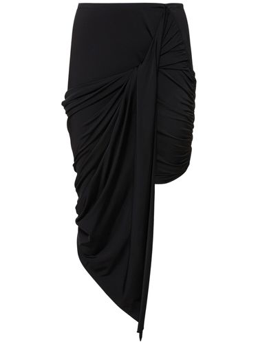 Draped Viscose Satin Jersey Midi Skirt - MUGLER - Modalova