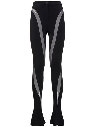 Viscose Crepe & Tulle Leggings - MUGLER - Modalova