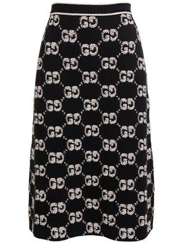 Gg Wool Bouclé Jacquard Skirt - GUCCI - Modalova