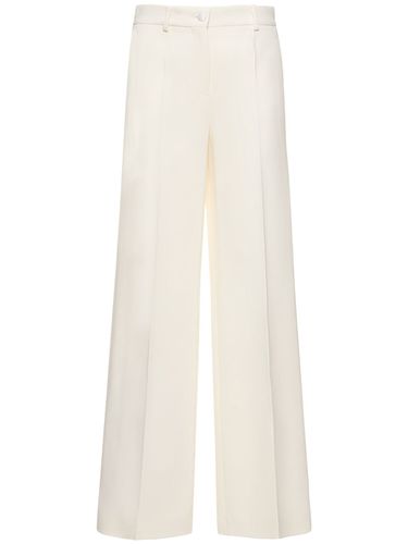 Viscose Crepe Wide Leg Flared Pants - DOLCE & GABBANA - Modalova