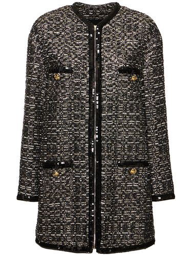 Lurex Tweed Collarless Coat - GIAMBATTISTA VALLI - Modalova