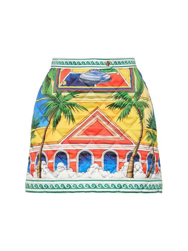 Printed Satin Quilted Mini Skirt - CASABLANCA - Modalova