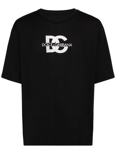 Logo Cotton Jersey T-shirt - DOLCE & GABBANA - Modalova